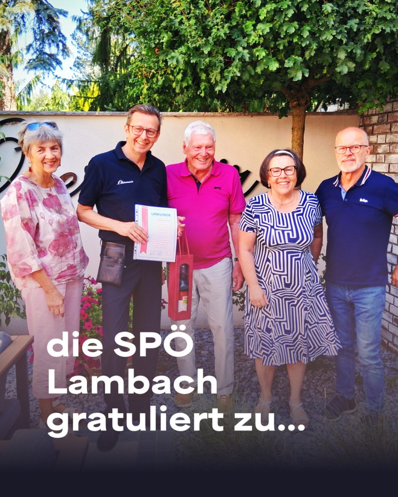 Personen am Foto von links nach rechts: Eva Kraft, Andreas Obermir, Peter Gantze, Karin und Kurt Reisinger als zukünftige Gemeinderätin (Karin) und Unterstützer (Kurt)